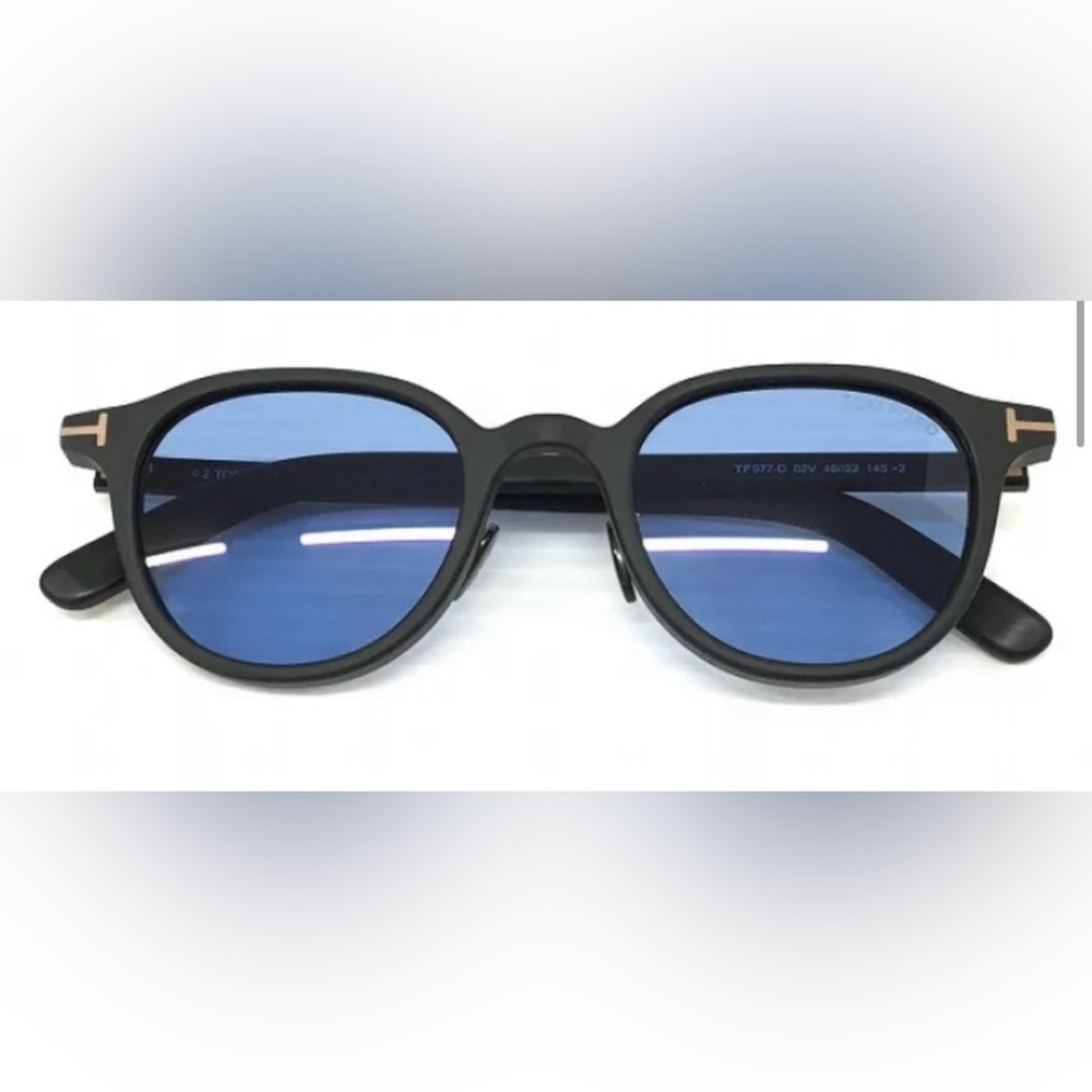 TOM FORD MATTE BLACK/ BLUE UNISEX SUNGLASSES TF977-D